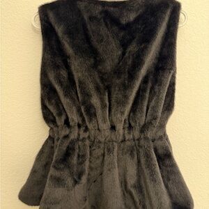 Women's Black Faux Fur Vest